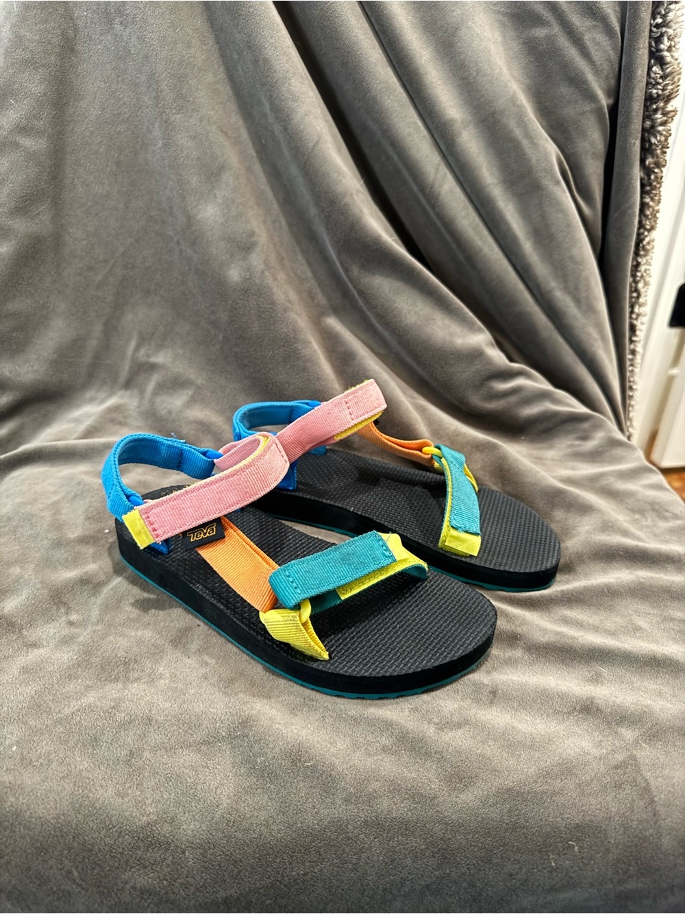 Teva Kids Rainbow Strap Sandals — Blue, Pink, Yellow, Orange - Picture 2 of 8